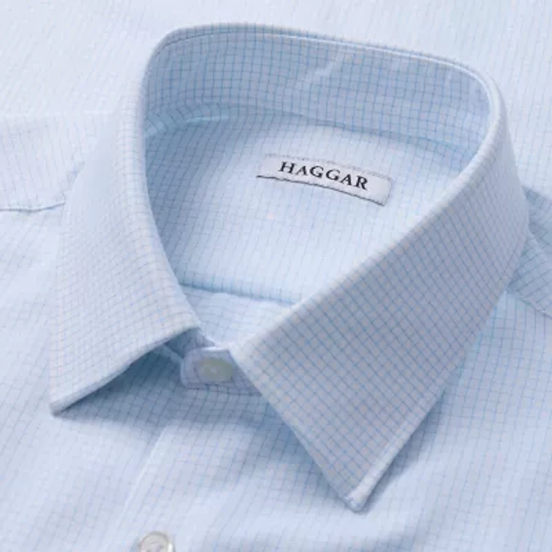 Haggar Smart Wash Mens Slim Fit Easy Care Long Sleeve Dress Shirt
