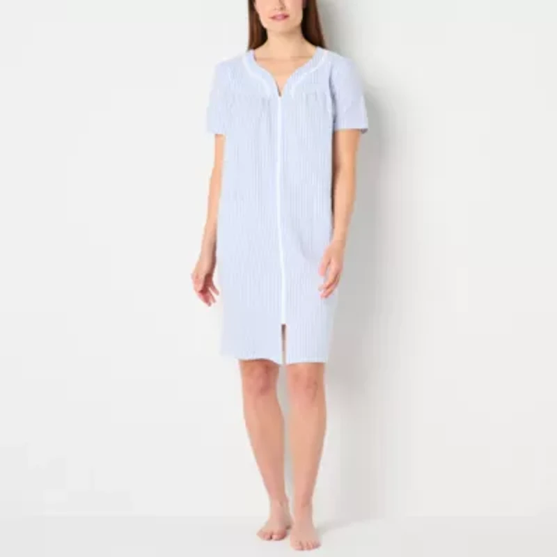 Adonna Womens Short Sleeve Knee Length Robe