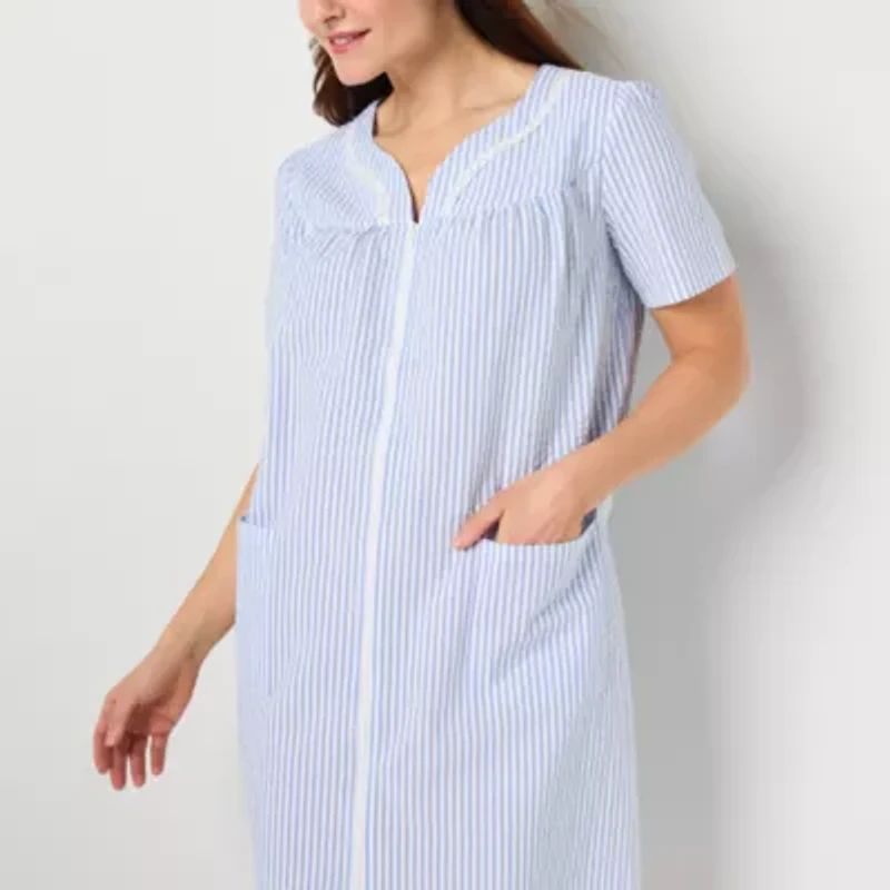 Adonna Womens Short Sleeve Knee Length Robe