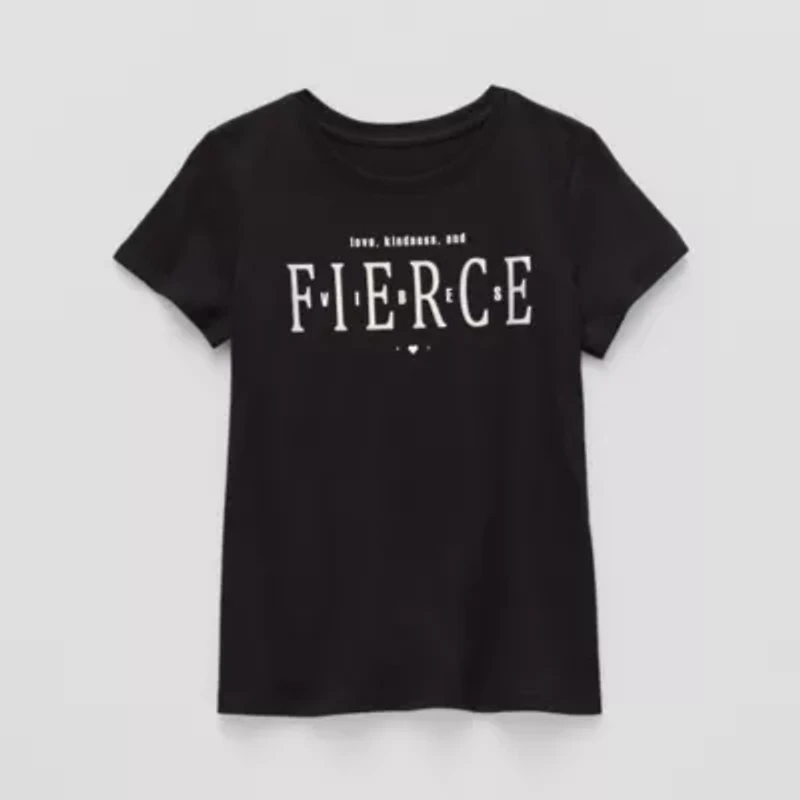 Xersion Little & Big Kid Girls Crew Neck Short Sleeve Regular Fit Graphic T-Shirt