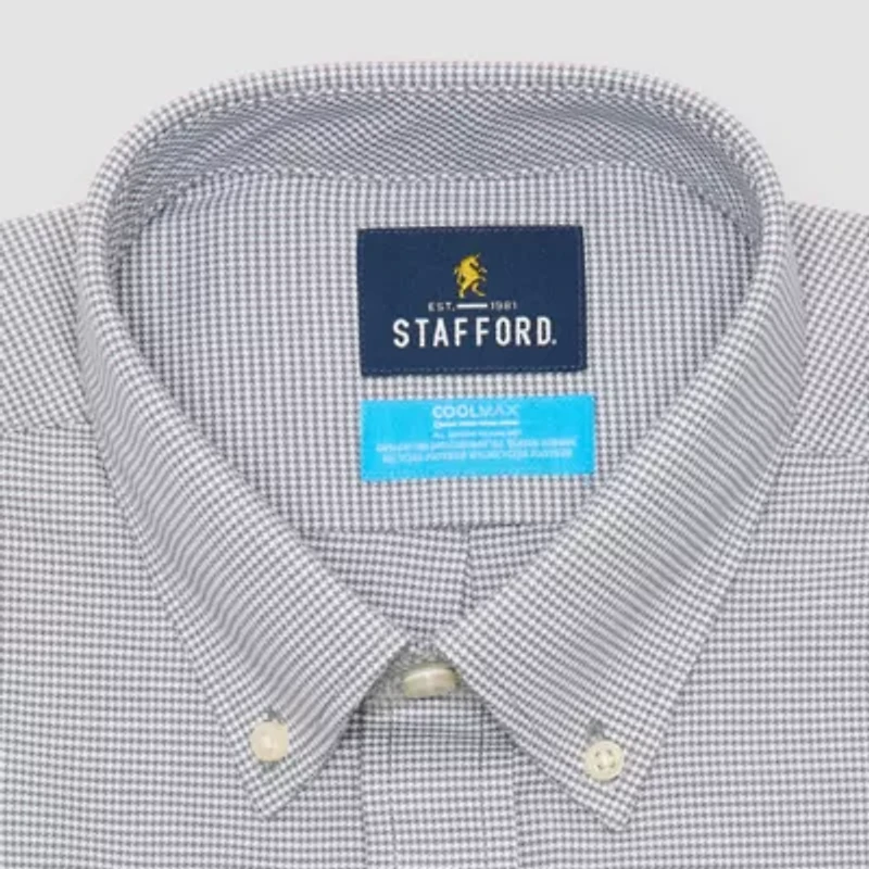 Stafford Coolmax All Season Ecomade Oxford Mens Regular Fit Long Sleeve Dress Shirt