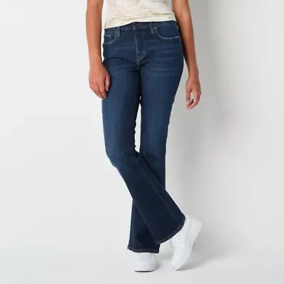 Arizona-Juniors Womens Mid Rise Bootcut Jean