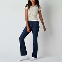Arizona-Juniors Womens Mid Rise Bootcut Jean