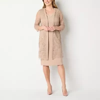 Brianna Milay Lace Womens Beaded Jacket Dress