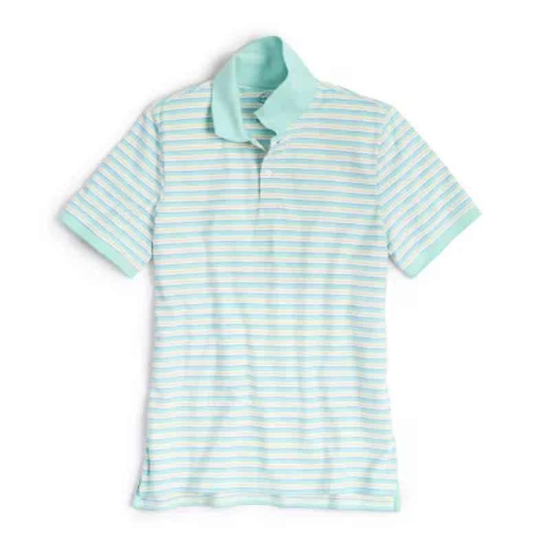 St. John's Bay Essential Striped Oxford Mens Classic Fit Short Sleeve Polo Shirt