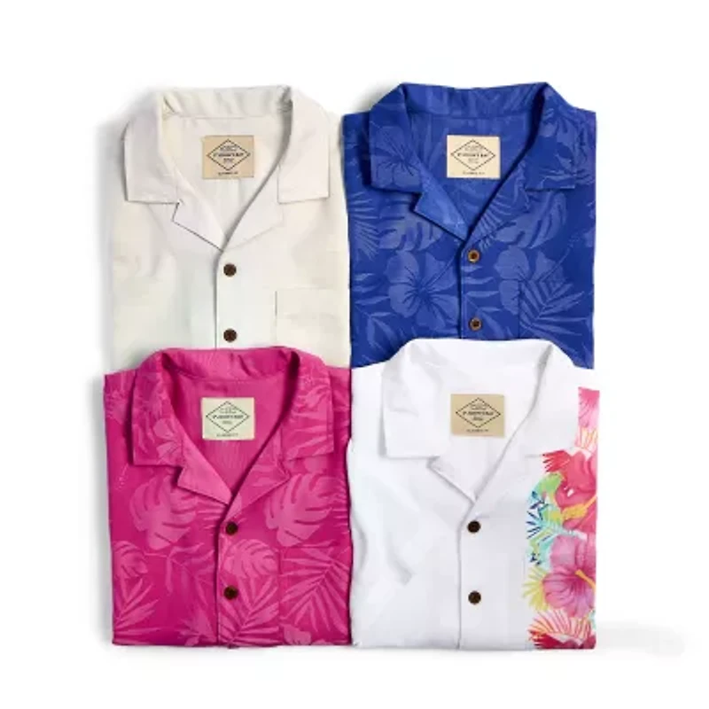 St. John's Bay Button-Down Mens Short Sleeve Camp Shirt
