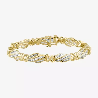 2 CT. T.W. Genuine White Diamond 10K Gold Tennis Bracelet
