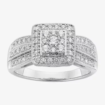 Diamond Blossom 1/2 CT.T.W. Natural 10K White Gold Ring