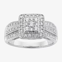 Diamond Blossom 1/2 CT.T.W. Natural 10K White Gold Ring