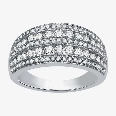 1 CT.T.W. Natural Diamond 10K White Gold Anniversary Ring