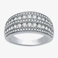 1 CT.T.W. Natural Diamond 10K White Gold Anniversary Ring