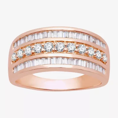 (I-J / I3) Womens 2MM 1 CT. T.W. Natural White Diamond 10K Gold Anniversary Wedding Band