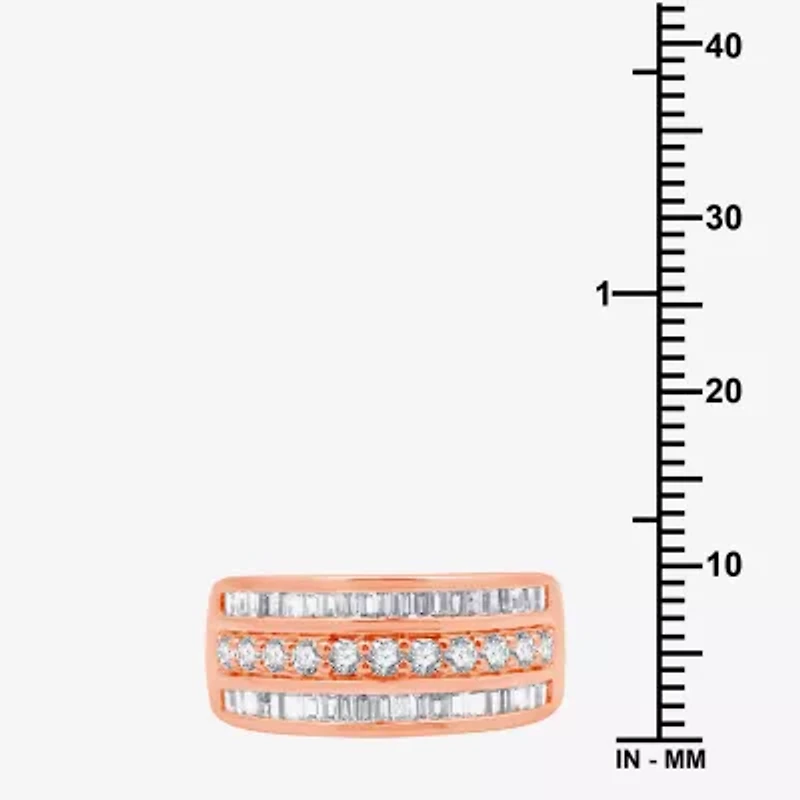 (I-J / I3) Womens 2MM 1 CT. T.W. Natural White Diamond 10K Gold Anniversary Wedding Band