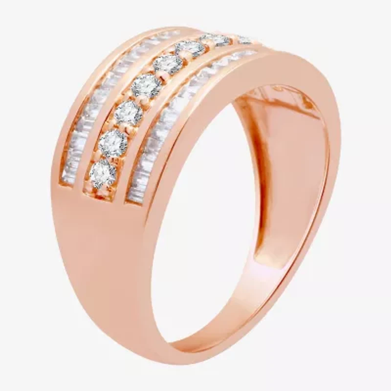 (I-J / I3) Womens 2MM 1 CT. T.W. Natural White Diamond 10K Gold Anniversary Wedding Band