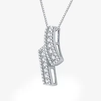 (G-H / I2-I3) Womens 1 CT. T.W. Lab Grown White Diamond Sterling Silver 18 Inch Pendant Necklace
