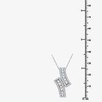 (G-H / I2-I3) Womens 1 CT. T.W. Lab Grown White Diamond Sterling Silver 18 Inch Pendant Necklace