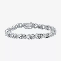 Womens 1/8 CT. T.W. Natural White Diamond Sterling Silver 8 1/4 Inch Tennis Bracelet