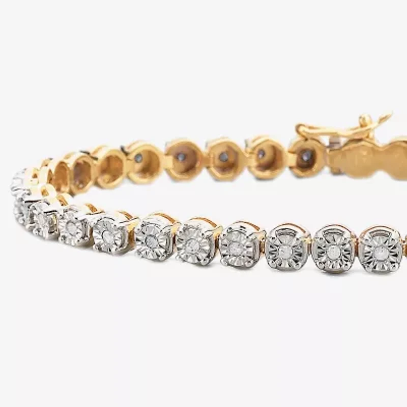 1/2 CT. T.W. Diamond 7 1/2 or 8 Inch Tennis Bracelet in 14K Gold Over Silver