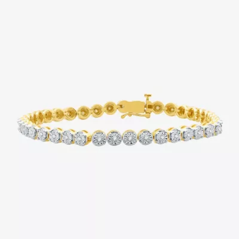 1/2 CT. T.W. Diamond 7 1/2 or 8 Inch Tennis Bracelet in 14K Gold Over Silver