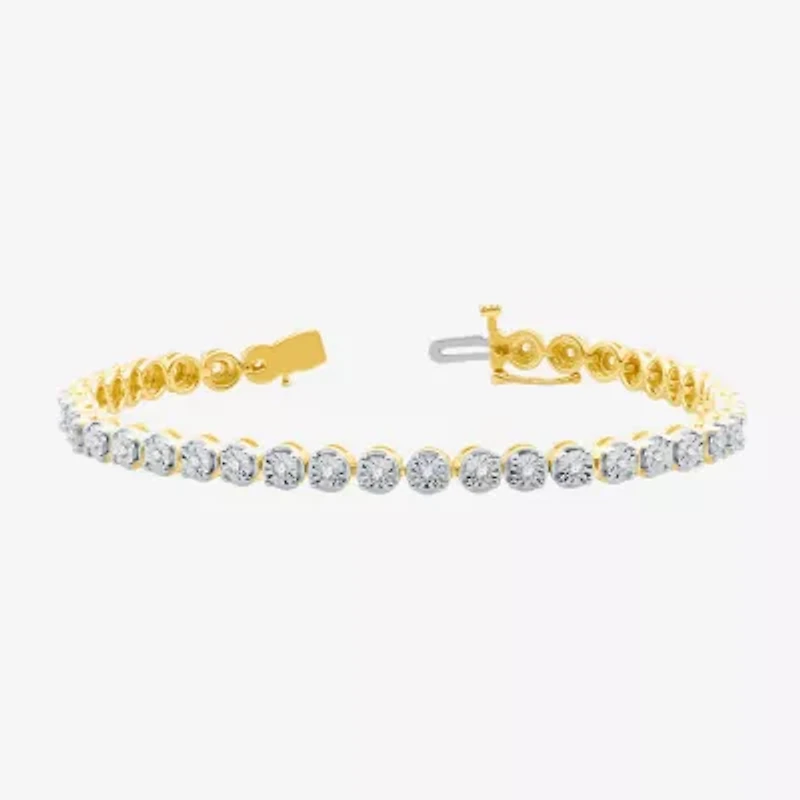 1/2 CT. T.W. Diamond 7 1/2 or 8 Inch Tennis Bracelet in 14K Gold Over Silver