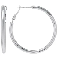 Silver Reflections Womens Hoop Earrings