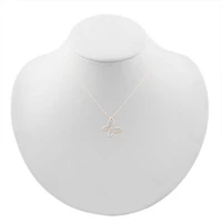 Womens 1/10 CT. T.W. Natural White Diamond 10K Gold Butterfly 18 Inch Pendant Necklace