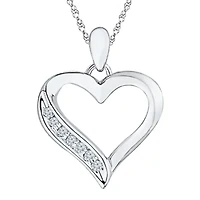 Diamond-Accent 10K Gold Heart Pendant Necklace