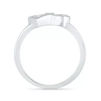 Womens Diamond Accent Natural Sterling Silver Heart Cocktail Ring