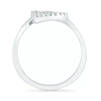 Womens Diamond Accent Natural White Sterling Silver Heart Cocktail Ring