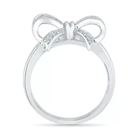 Womens 1/10 CT. T.W. Natural White Diamond Sterling Silver Cocktail Ring