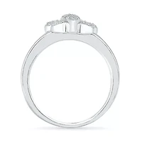 Womens 1/6 CT. T.W. Natural White Diamond Sterling Silver Cocktail Ring