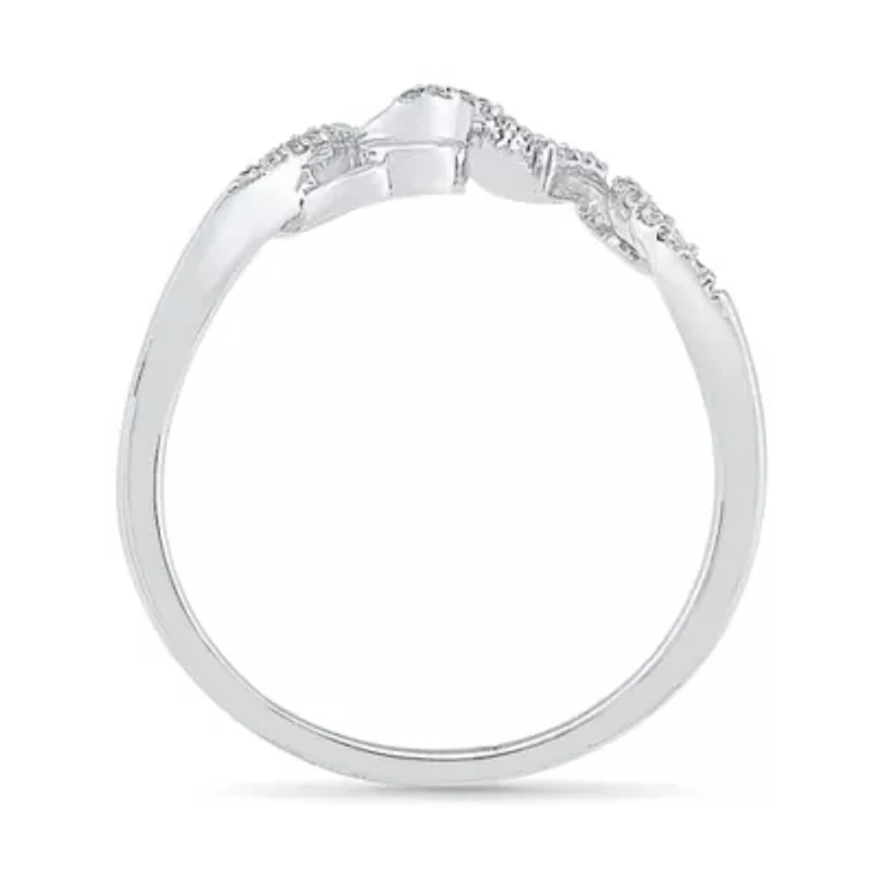Womens Diamond Accent Natural White Sterling Silver Cocktail Ring