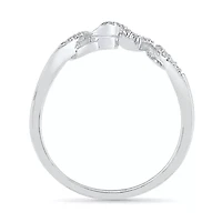 Womens Diamond Accent Natural White Sterling Silver Cocktail Ring