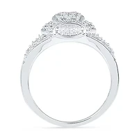 Womens Diamond Accent Natural White Sterling Silver Cocktail Ring