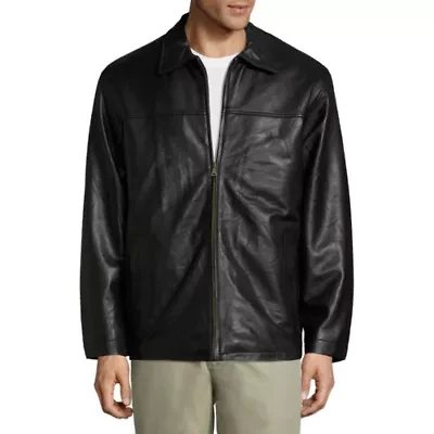 Vintage Leather Mens Big & Tall Lambskin Jacket with Zip Out Lining