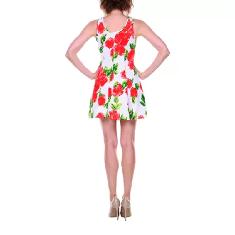 White Mark Celica Womens Sleeveless Floral Sheath Dress