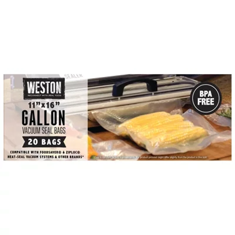 Weston Vacuum Sealer Bags, 11" x 16" Gallon-20 count
