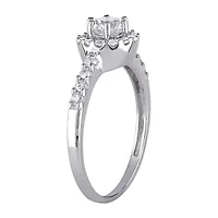 Womens 1 CT. T.W. Natural White Diamond 14K Gold Round Engagement Ring