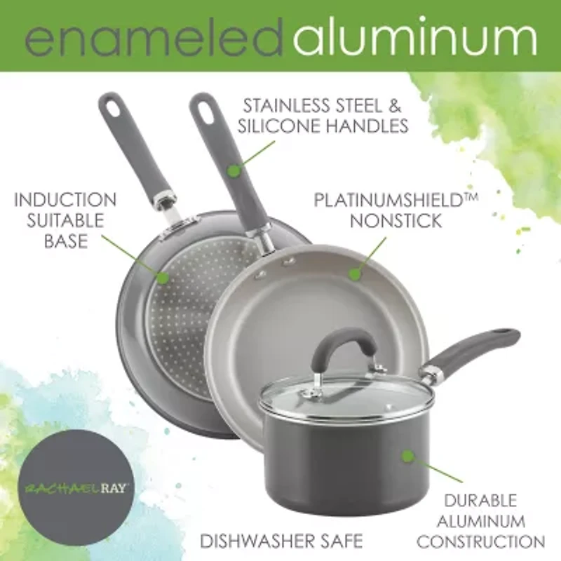 Rachael Ray Create Delicious 9.5" Non-Stick Deep Skillet with Lid