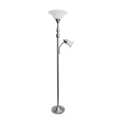 2 Light Floor Lamp with Marbled Glass Shades