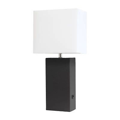Modern Leather Table Lamp with USB