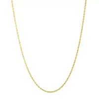 Silver Treasures Made In Italy Womens 14K Gold Over Silver 18 Inch Rope Chain Necklace