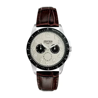 Armitron All Sport Mens Brown Leather Bracelet Watch 20/5476svsvbn