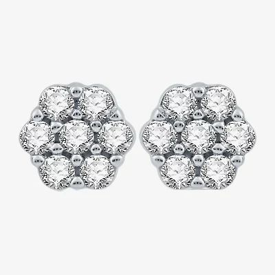 Diamond Blossom 1/2 CT. T.W. Natural White Diamond 10K White Gold 7.1mm Stud Earrings
