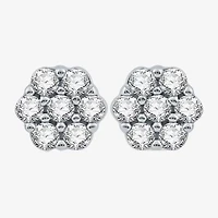 Diamond Blossom 1/2 CT. T.W. Natural White Diamond 10K White Gold 7.1mm Stud Earrings