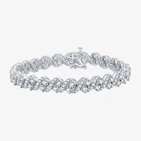 (H-I / I1) Womens 5 CT. T.W. Lab Grown White Diamond 10K White Gold 7.5 Inch Tennis Bracelet