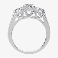 (G / SI1-SI2) Womens 2 1/4 CT. T.W. Lab Grown White Diamond 10K Gold Round 3-Stone Engagement Ring