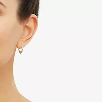 Womens 14K Gold 16.5mm Heart Hoop Earrings