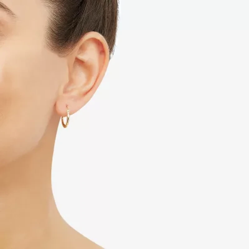 Womens 14K Gold 15.4mm Hoop Earrings