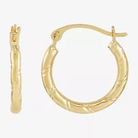 Womens 14K Gold 15.4mm Hoop Earrings